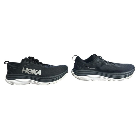 Hoka One Gaviota 5 Mens 12 2E Wide Black Running Walking Shoe BWHT No Insoles - Picture 4 of 15